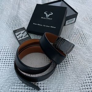 Bulliant Adjustable Slide Ratchet Men’s Belt 40”-46” Black Tan